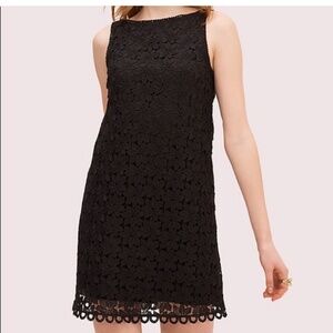 Kate Spade Leaf Lace Black Sleeveless Shift Dress Size 8
